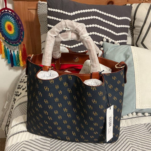 Dooney & Bourke Gretta Brenna Satchel NWT - Navy - Picture 2 of 6